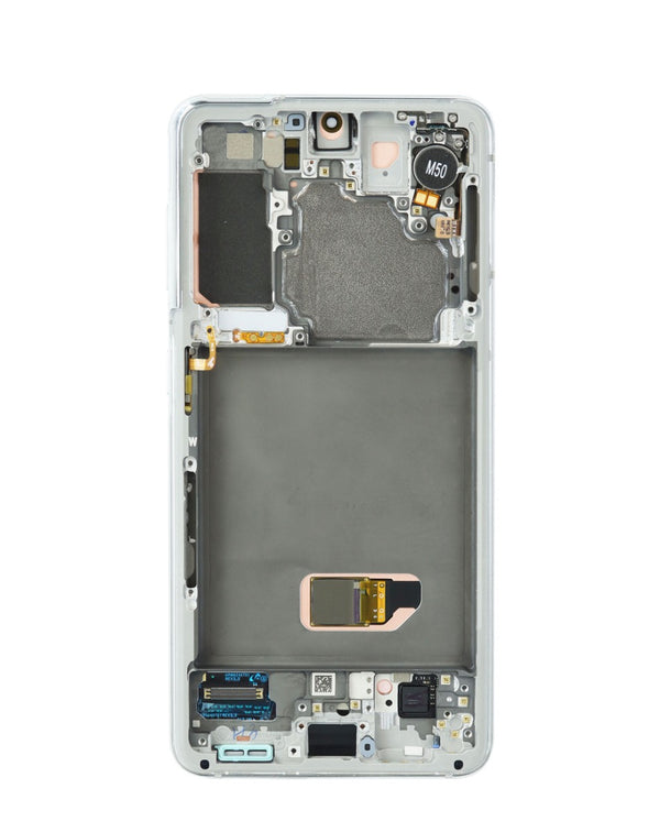 Reparación de pantalla OLED con marco para Samsung Galaxy S21 G991 color Phantom White en Guatemala.