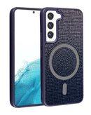 Funda con carga inalámbrica bling diamond crystal morada para Galaxy S21FE en Guatemala.