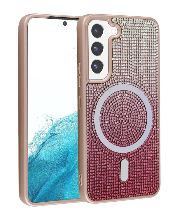 Encuentra la funda con carga inalámbrica Bling Diamond Crystal ROSE GOLD para Galaxy S21FE en Guatemala.