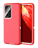 Encuentra la mejor funda heavy duty para Samsung Galaxy S21 Ultra en Guatemala con la combinación de colores rojo y blanco.