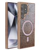 Tapa trasera con cristales de diamante color oro rosa para Galaxy S21 Ultra con carga inalámbrica en Guatemala.