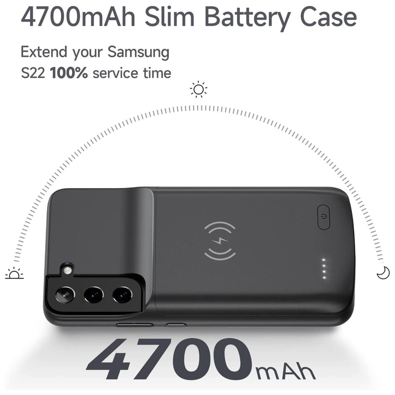 Protege y carga tu Galaxy S22 Plus con esta funda protectora Slim de 4800mAh en Guatemala.