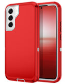 Encuentra la mejor funda heavy duty para Galaxy S22 en Guatemala, disponible en color rojo y blanco en nuestro catálogo de accesorios celulares.