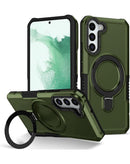 Protege tu Galaxy S22 con estilo con esta funda rígida y con portador de anillo en color verde en Guatemala.