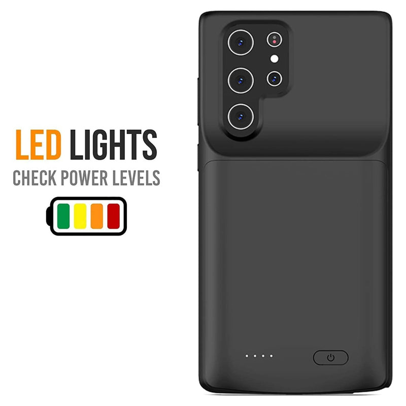 Case protector de carga delgada (4800mAh) para Samsung Galaxy S22 Ultra en Guatemala, ideal para mayoristas de accesorios, reparaciones de celulares y tiendas de tecnología.