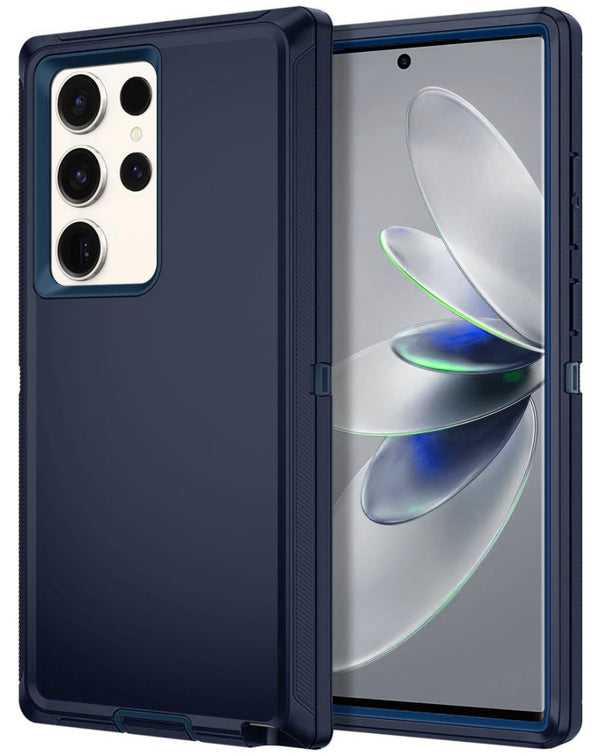 Encuentra la mejor funda heavy duty para Galaxy S22 Ultra en Guatemala con variedad de colores como azul oscuro y negro.