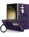 Funda rígida antichoque de color morado oscuro con portador de anillo para Samsung Galaxy S22 Ultra en Guatemala.