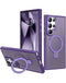 Compra en Guatemala el Case de carga inalámbrica Carbon con soporte de anillo para Galaxy S22 Ultra en color morado, ideal para proteger y cargar tu dispositivo.