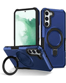 Funda PC dura antichoque con portador de aro para Samsung Galaxy S23 en color azul en Guatemala - Mayorista de accesorios Samsung.