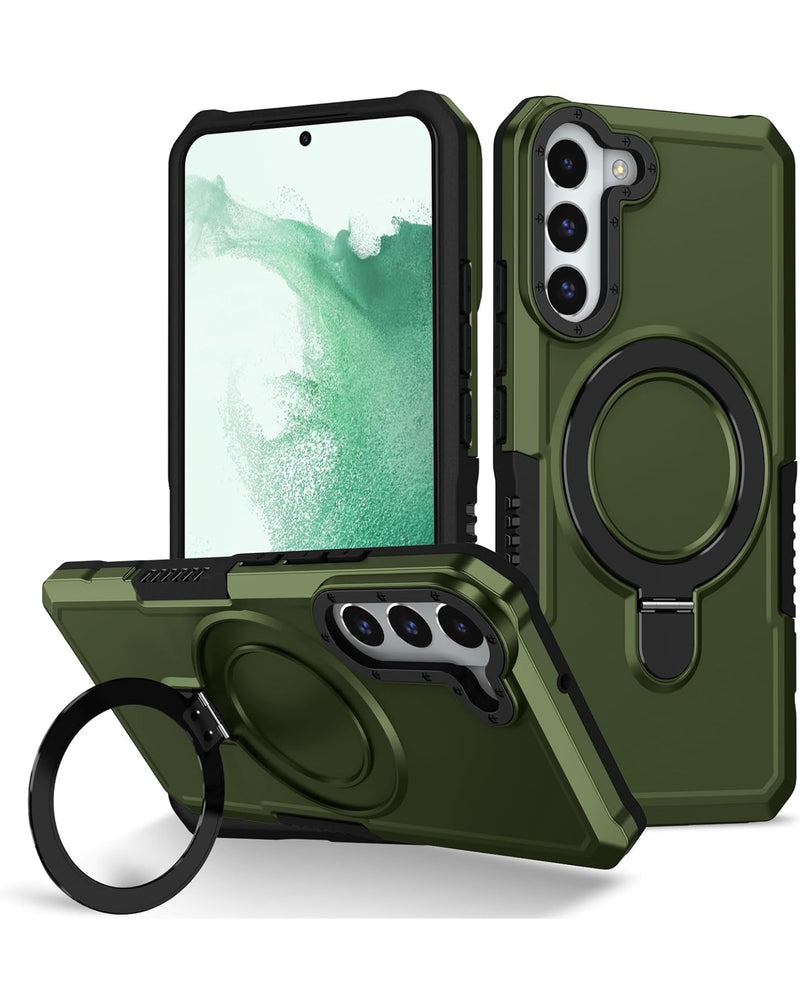 Encuentra la mejor funda rígida antichoque para Samsung Galaxy S23 en Guatemala en SlowBack, mayorista de accesorios con portador de anillo en color verde.