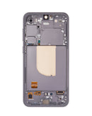 Reparación de pantalla Samsung Galaxy S23 FE en Guatemala con marco original y etiquetas como BajoPPLCD y Pantalla OLED.