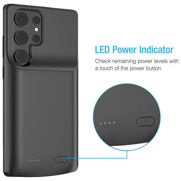 Encuentra el mejor estuche de carga protector para Samsung Galaxy S23 Ultra en Guatemala con capacidad de 4800mAh.