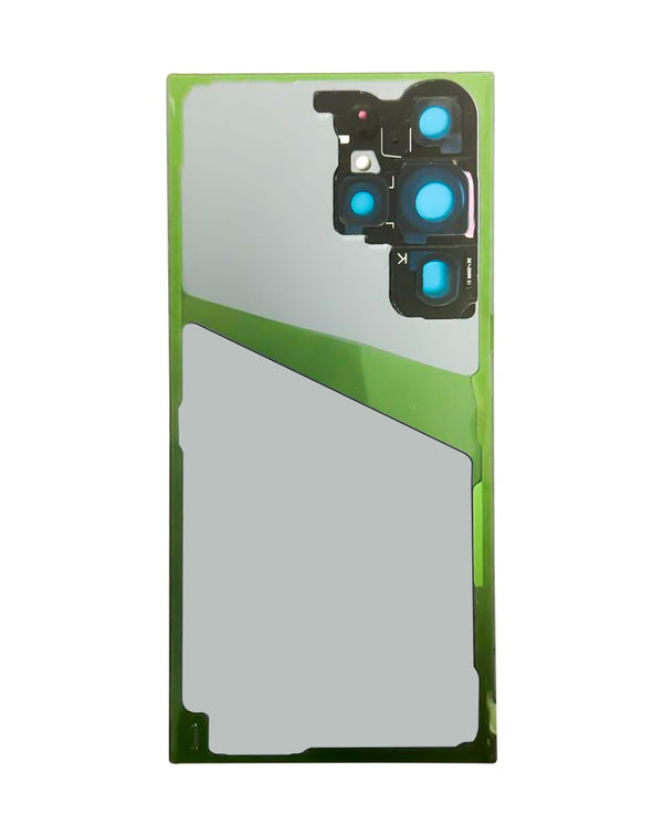 Encuentra tapa trasera con lente de cámara y adhesivo para Galaxy S23 Ultra en Guatemala, ideal para reparaciones y cambio de partes.