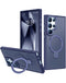 Funda de carga inalámbrica con soporte anillo para Galaxy S23 Ultra en Guatemala, accesorio telefónico de calidad en color azul oscuro.