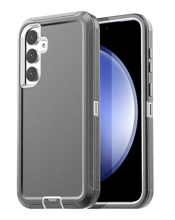 Encuentra la mejor funda heavy duty para Samsung Galaxy S24 FE en Guatemala en colores DARK GRAY & WHITE.