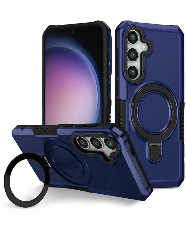 Protege tu Galaxy S24FE con este case duro shockproof en color azul con ring holder en Guatemala.