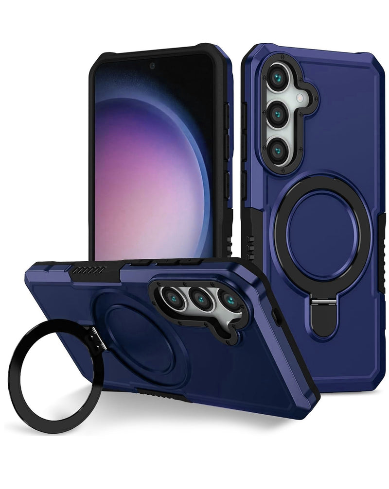 Protege tu Galaxy S24FE con este case duro shockproof en color azul con ring holder en Guatemala.