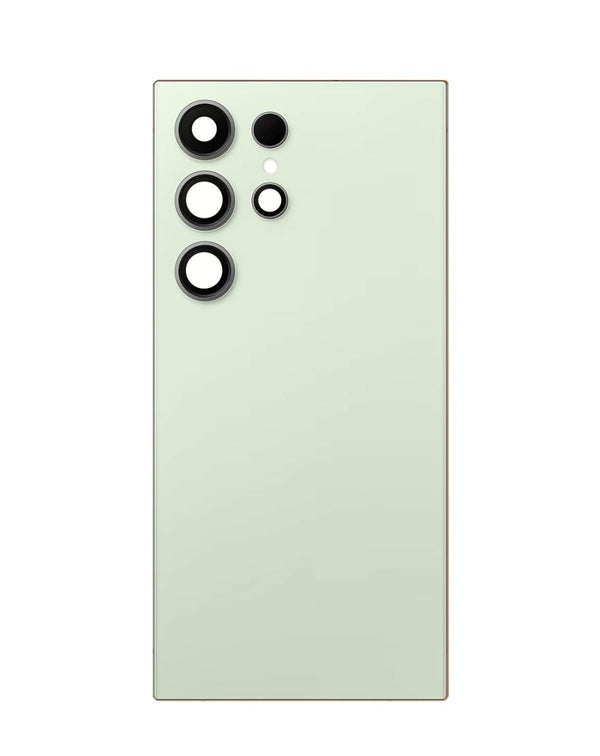 Encuentra tapa trasera con lente de cámara y adhesivo para Galaxy S24 Ultra en Guatemala en BajoPPLCD, sin logo, en color TITANIUM GREEN.