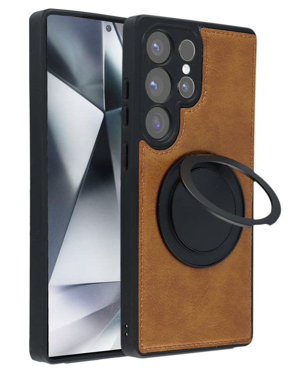 Compra la funda de cuero slim con soporte de carga inalámbrica para Galaxy S24 Ultra en Guatemala, ideal para proteger tu smartphone con estilo y funcionalidad.