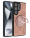 Funda delgada de cuero con carga inalámbrica y soporte para Samsung Galaxy S24 Ultra, ideal para proteger tu dispositivo en Guatemala.