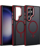 Case de carga inalambrica Galaxy S23 Ultra antideslizante translucido mate - RED