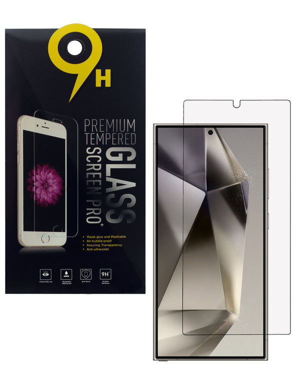 Protector de pantalla Cristal Templado transparente Galaxy S24 Ultra en paquete de 10 unidades al por mayor en Guatemala.