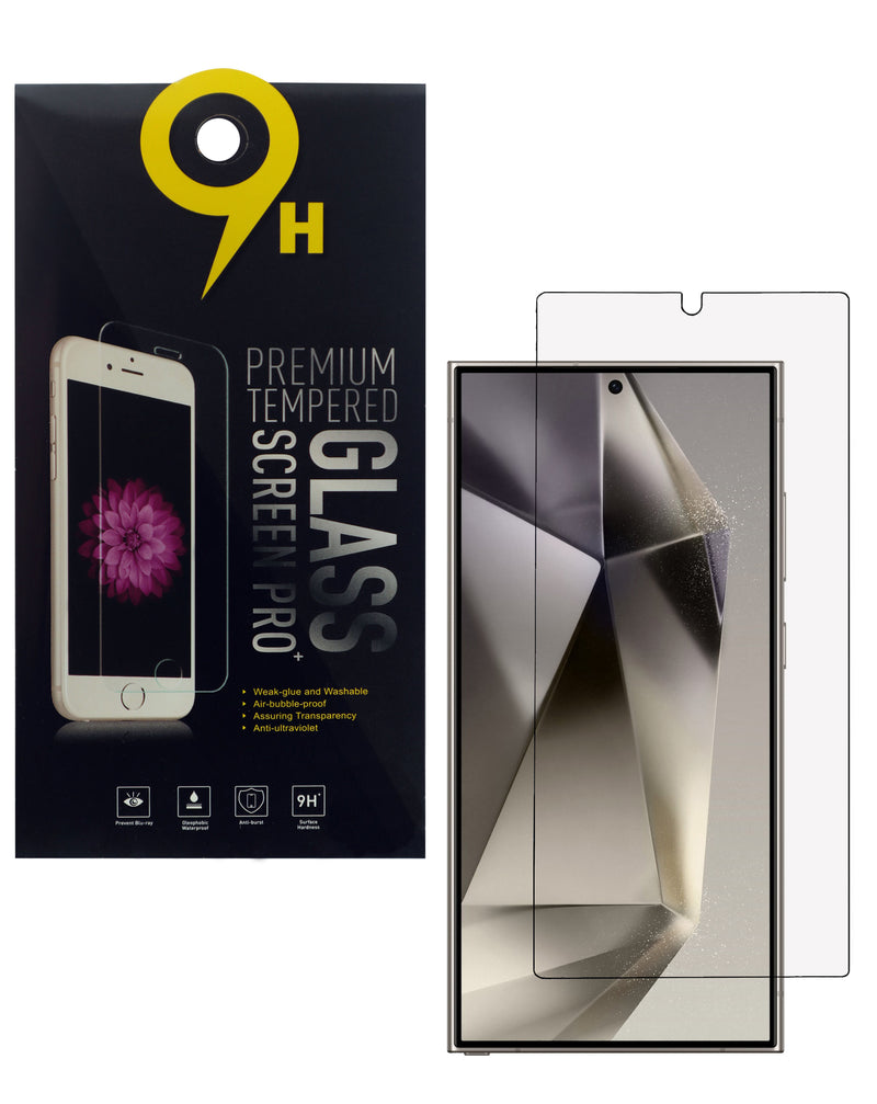 Protector de pantalla Cristal Templado transparente Galaxy S24 Ultra en paquete de 10 unidades al por mayor en Guatemala.