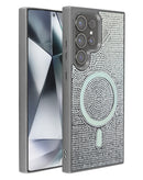 Tapa trasera con carga inalámbrica Bling Diamond Crystal Silver para Galaxy S24 Ultra en Guatemala.