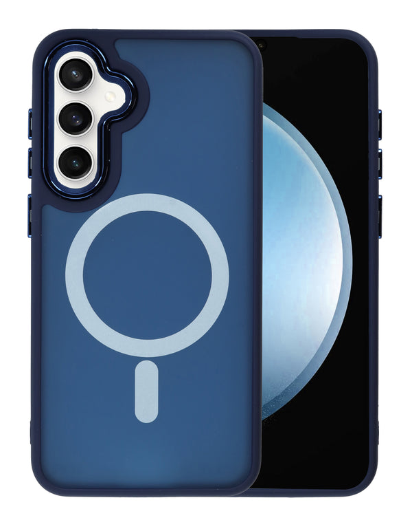 Encuentra el mejor case de carga magnético inalámbrico para Samsung Galaxy S24 y S25 en Guatemala con SlowBack en color Navy Blue.