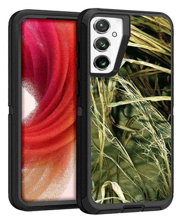 Encuentra la mejor funda heavy duty en camuflaje negro para Galaxy S24 y S25 en Guatemala.