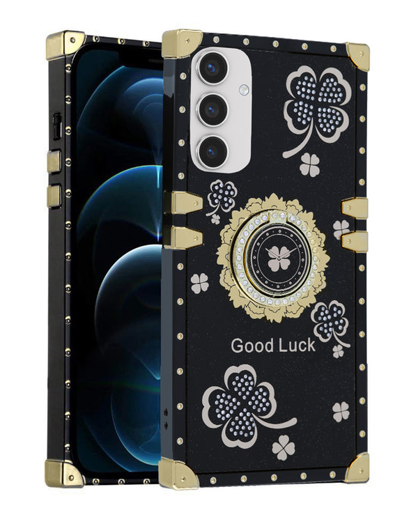 Funda cuadrada de acrílico espejo brillante y lujosa para Samsung en Guatemala.