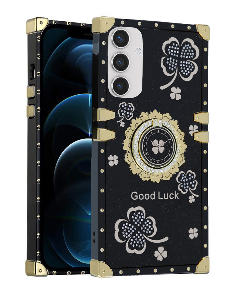 Funda cuadrada de acrílico espejo brillante y lujosa para Samsung en Guatemala.