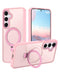 Case de carga con soporte de anillo en color rosa para Galaxy S25, ideal para proteger tu dispositivo en Guatemala.