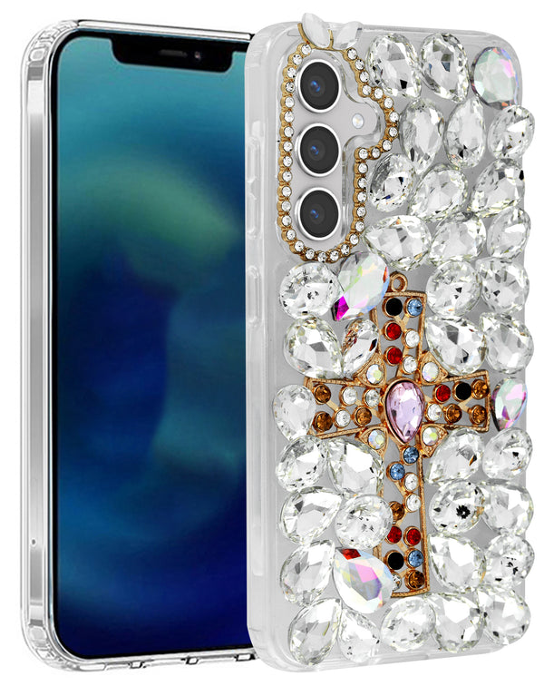Protege tu Galaxy S25 con un estuche de silicona rígido Crystal Flower de alta calidad en Guatemala.