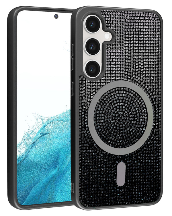 Encuentra la mejor funda con carga inalámbrica bling de cristal para tu Galaxy S25 en Guatemala.