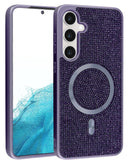 Tapa trasera con carga inalámbrica bling diamond crystal para Galaxy S25 en Guatemala.