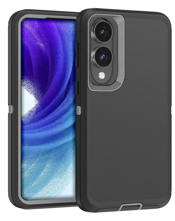 Encuentra la mejor funda Heavy Duty para Samsung Galaxy S25E en Guatemala con variedad de colores como negro y gris.