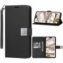 Funda de cuero elegante con correa de muneca Galaxy S25E Negro