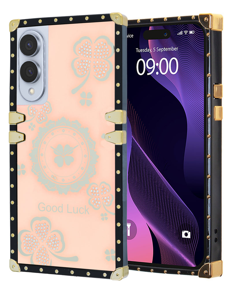 Funda acrílica cuadrada con espejo lujosa para Samsung Galaxy S25E en Guatemala.