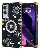 Compra la tapa trasera lujosa y brillante con anillo acrílico espejada cuadrada para Samsung Galaxy S25E en Guatemala.