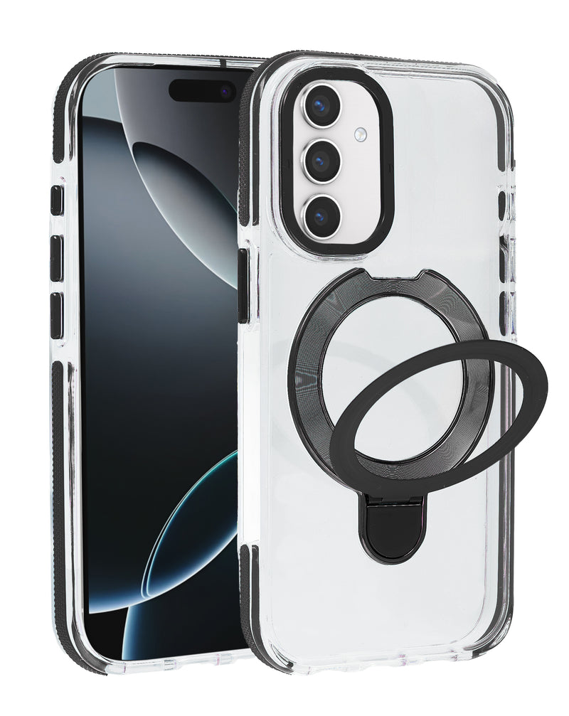 Soporte circular magnetico con estuche MagSafe Galaxy S25FE (Negro)