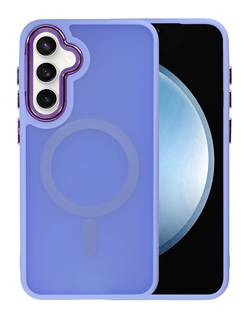 Encuentra el mejor estuche magnético de carga inalámbrica para Samsung Galaxy S25 Plus en Guatemala, disponible en color morado.