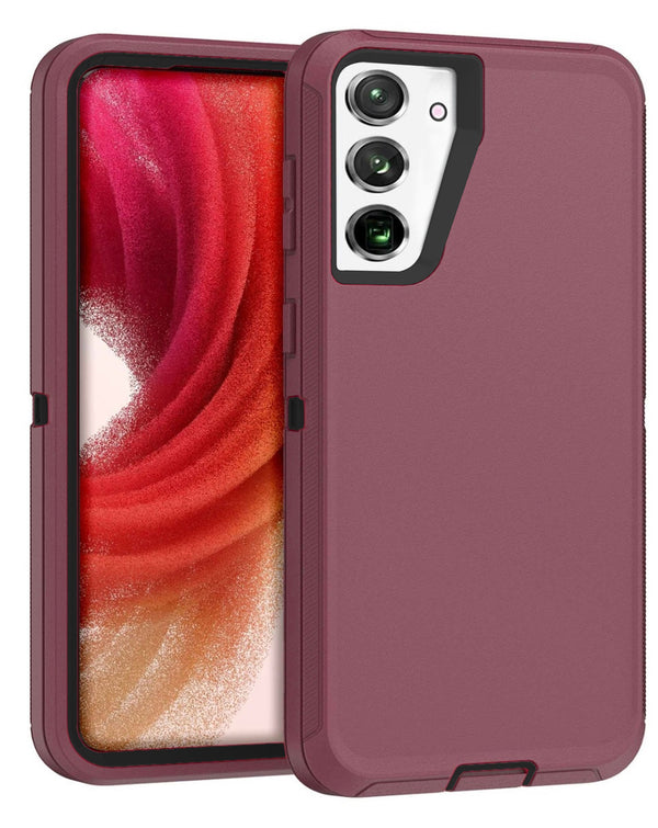 Protege tu Samsung Galaxy S25 Plus o S24 Plus con una funda heavy duty en colores maroon y negro en Guatemala.