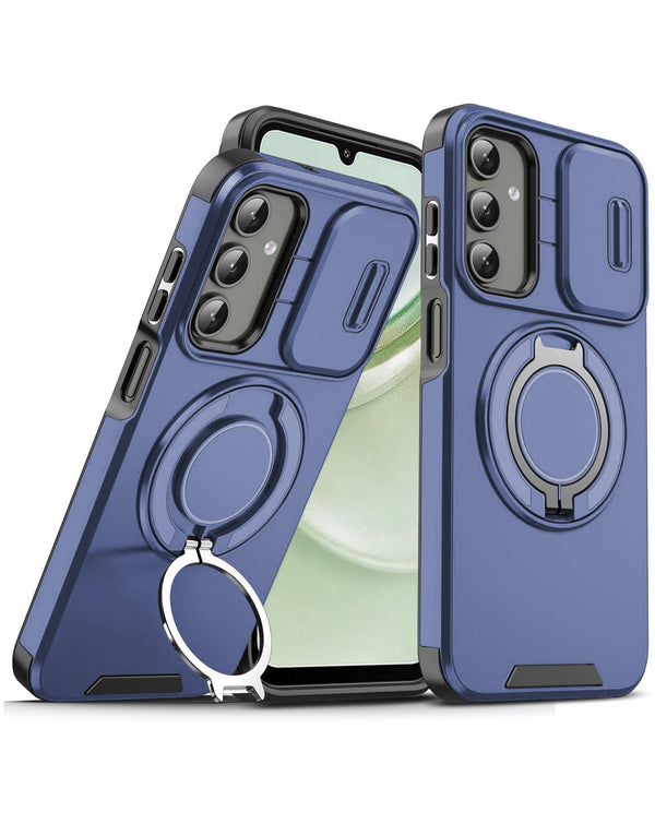 Encuentra la funda magnética con cubierta de cámara para Samsung Galaxy S25 Plus en Guatemala, ideal para proteger tu dispositivo de forma robusta en color azul marino.