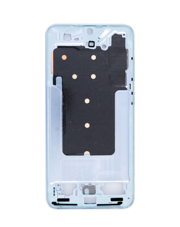 Compra al por mayor en Guatemala la carcasa de marco intermedio Samsung Galaxy S25 Plus en color azul claro para reparaciones de teléfonos.