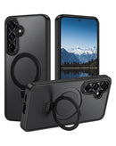 Compra la caja de carga inalámbrica carbon con soporte de anillo en negro para Galaxy S25 Plus en Guatemala.