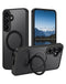 Compra la caja de carga inalámbrica carbon con soporte de anillo en negro para Galaxy S25 Plus en Guatemala.