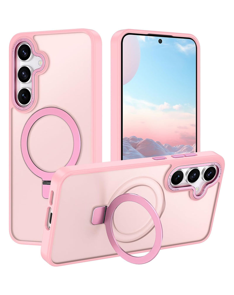 Compra el case de carga inalámbrica Carbon con soporte de anillo en Guatemala para tu dispositivo, disponible en color rosa.