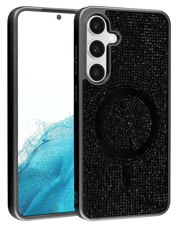 Funda de carga inalámbrica Bling Diamond Crystal en Negro para Galaxy S25 Plus en Guatemala, encuentra accesorios Samsung en Guatemala.