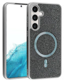 Compra un estuche bling diamond crystal plateado con carga inalámbrica para tu Samsung Galaxy S25 Plus en Guatemala.